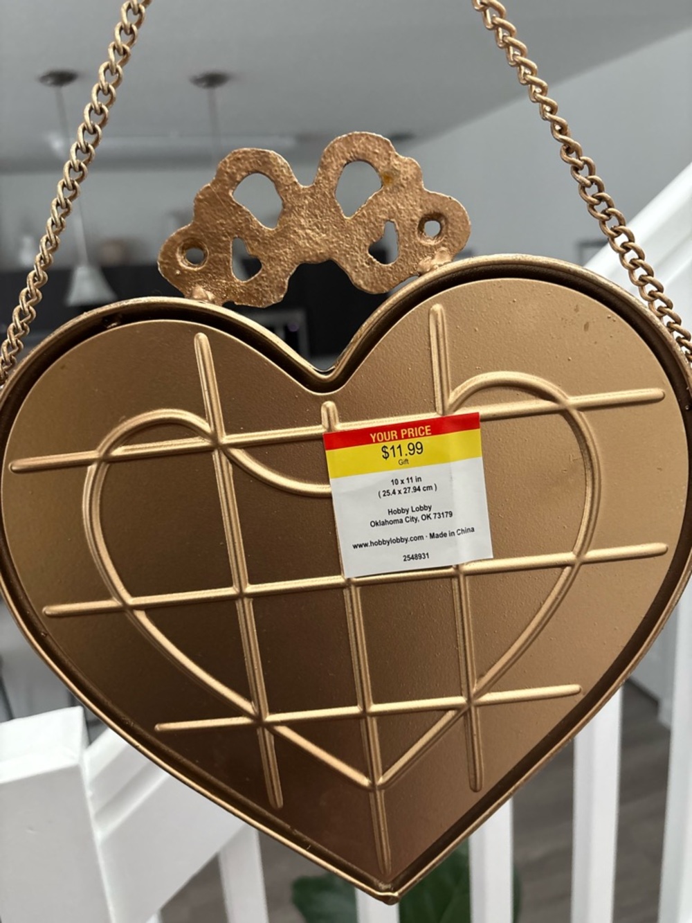 Hobby Lobby Gold Heart Wall Mirror with Decorative Frame - Picture 2 of 3